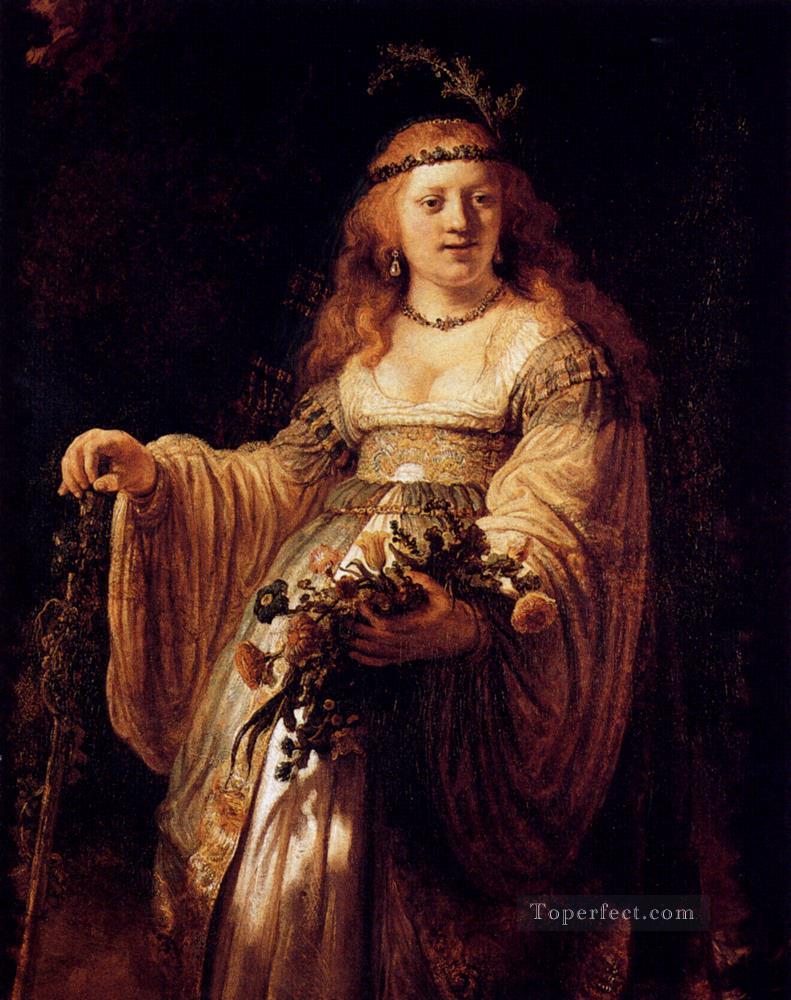 Flora portrait Rembrandt Oil Paintings